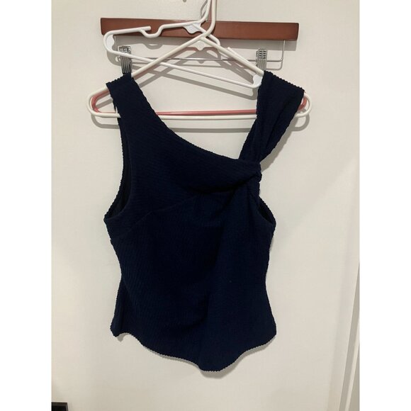 Sunday In Brooklyn Anthropologie Twist Neck Structured Tank, Navy, XL, NWT - Picture 2 of 4
